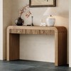 VYNXARIA Rustic Console Table with Fluted Drawer Front, Entryway Table with Curved Corners&Thick Legs(Natural) - 2 of 4