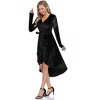 Women's Cocktail Dresses 2025, Formal Velvet Wedding Guest Ruffle Prom Party Evening Flowy Long Sleeve Dress V-Neck Vintage Dress - 4 of 4