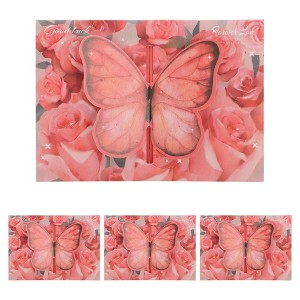 Unique Bargains Greeting Cards Butterfly Pattern for All Occasion 4 Pcs - 1 of 4