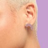 SOHI Women's Pink Semi Stud Earrings - 3 of 3