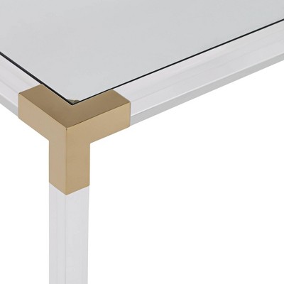 55 Downing Street Hanna Modern Cast Acrylic Rectangular Coffee Table 42