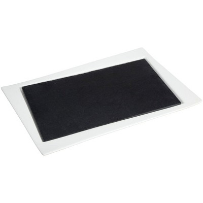 Luigi Bormioli Slate and Porcelain 2-Piece Serving Tray Set