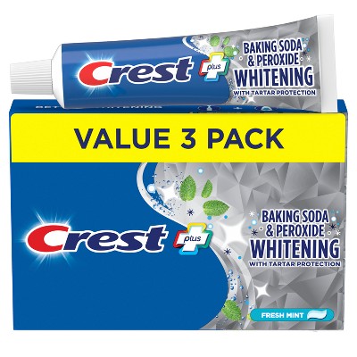 Crest Cavity &#38; Tartar Protection Toothpaste, Baking Soda &#38; Peroxide - 5.7oz/3pk