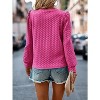 Women's Round Neck Puff Sleeve Hoodie - Casual Pullover Tops for Fall & Winter (S-2XL) - 3 of 3