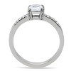 Slickblue Square CZ Engagement Ring for Women, Silver Tone, Pave Band, Polished Steel, Four-Prong Secure Fit, Sizes 5-10 - 4 of 4
