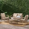 Coolbibila-Patio Furniture Chairs With Ottomans, Patio Furniture Set 4 Pieces, Conversation Sets For Patio, PE Rattan Patio Seating Sets - 3 of 4
