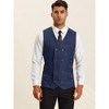 Lars Amadeus Men's Double Breasted V-Neck Slim Fit Formal Wedding Suit Vest - 2 of 4