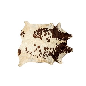 HomeRoots 5' X 7' Brown and White Cowhide Hand Knotted Area Rug - 1 of 4