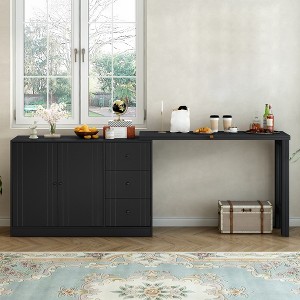 Buffet Sideboard Cabinet with Storage, Coffee Bar Cabinet with Adjustable Pull-Out Top, Entryway Console Table for Kitchen Dining Living Room - 1 of 4