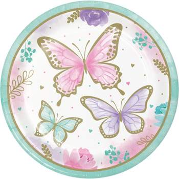 24ct Golden Butterfly Paper Plates