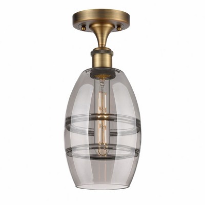 Vaz - 1 Light Semi-Flush Mount In Industrial Style-9.38 Inches Tall and 5.88 Inches Wide