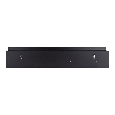 38" Black Wood Floating Wall Shelf with Metal Knobs