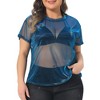 Agnes Orinda Women's Plus Size Concert Carnival Drop Shoulder Sheer Mesh Top - 2 of 4