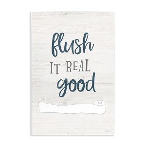 Stupell Industries Flush It Real Good Bathroom Toilet Paper Humor, 15" x 10" - 1 of 4