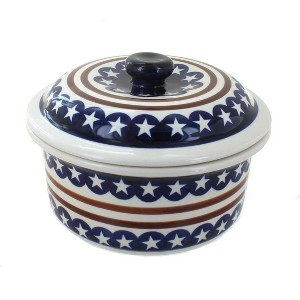 Blue Rose Polish Pottery 887 Zaklady Round Baker with Lid - 1 of 1