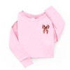Christmas Bow Quilted Print - Toddler Long Sleeve Graphic Tee - 2 of 4