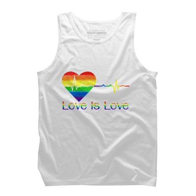 Adult Design By Humans Pride Love is Love Heartbeat By WinterJJ Tank Top