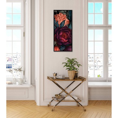 Sylvie Dark Academia Floral Jewel Tones Framed Canvas Art
