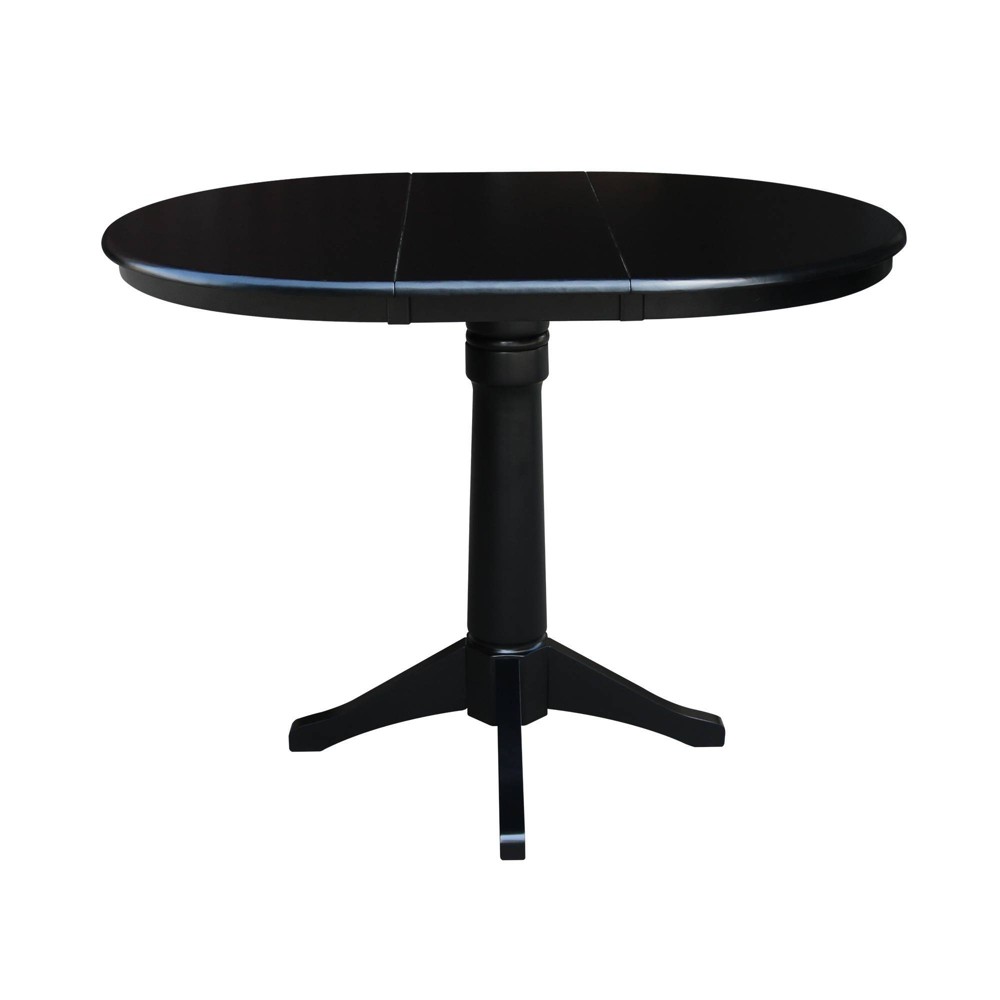 Photos - Dining Table 36" Magnolia Round Top Counter Height  with 12" Leaf Black - I
