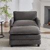 Hyleory 41.34" circle fleece Oversized Accent Chair, Sofa Chair with Ottoman and Large Seat , Modern Armchair for Bedroom Living Room - 2 of 4