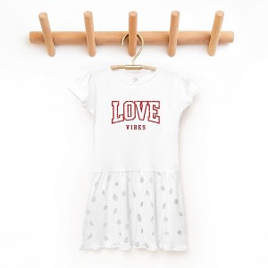 The Juniper Shop Love Vibes Varsity Toddler Graphic Dress - 1 of 3