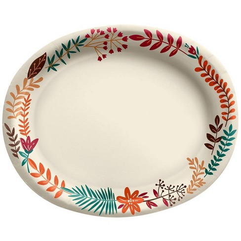 10 X 12 10ct Thanksgiving Oval Platter Leaves Spritz Target