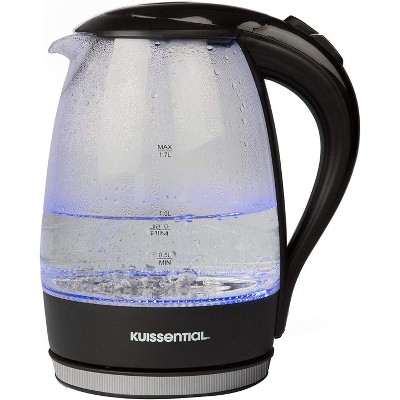 1.7 Liter Black Glass and Stainless Steel Electric Kettle