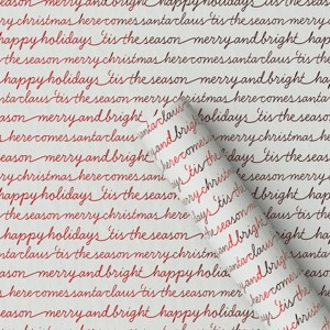 30" 20 sq ft Christmas Roll Wrap Holiday Sentiments on Gray - Wondershop™ - 1 of 3