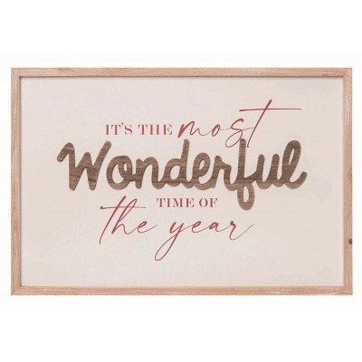 Transpac Wood White Christmas Routed Decor