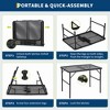 35”x 24” Aluminum Folding Camping Table, Portable Table with Adjustable Height, Metal Tabletop for Beach, Picnics - 3 of 4