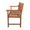 Sloane 3-Seat Ogee Diamond-Back Acacia Wood Outdoor Garden Patio Bench - JONATHAN Y - 4 of 4