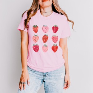 Simply Sage Market Strawberry Watercolor Chart Short Sleeve Tee - 1 of 4
