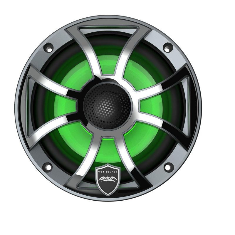 Wet Sounds REVO 6-XSG-SS GunMetal XS/Stainless Overlay Grill 6.5 Inch Marine LED Coaxial Speakers (pair), 4 of 8