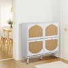 KTMBDW Rattan Shoe Cabinet with 4 Flip Drawers, Narrow Hidden Shoe Storage Cabinet, Freestanding Shoe Rack Organizer for Entryway, Hallway,Living Room - 2 of 4