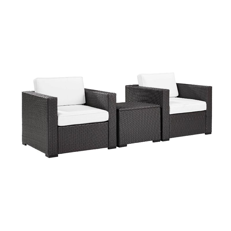 Biscayne 3pc Outdoor Wicker Seating Set - White - Crosley, 4 of 11