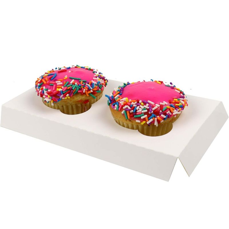 O'Creme White Cardboard Insert for Cupcakes, 2 Cavities - Case of 200, 3 of 4