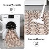 Geometric Trellis Area Rug - Vintage Medallion Distressed Design,Machine Washable,Stain Resistant & Non-Slip Indoor Accent Rug - 3 of 4