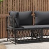 vidaXL Patio Corner Sofa - Anthracite Color, Durable Woven Fabric Material, Powder-Coated Steel Frame, Comfortable Cushions - 2 of 4