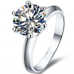 Classic Solitaire Engagement Ring for Women 1.25 CT 7mm Cubic Zirconia by Ginger Lyne Collection - 1 of 4