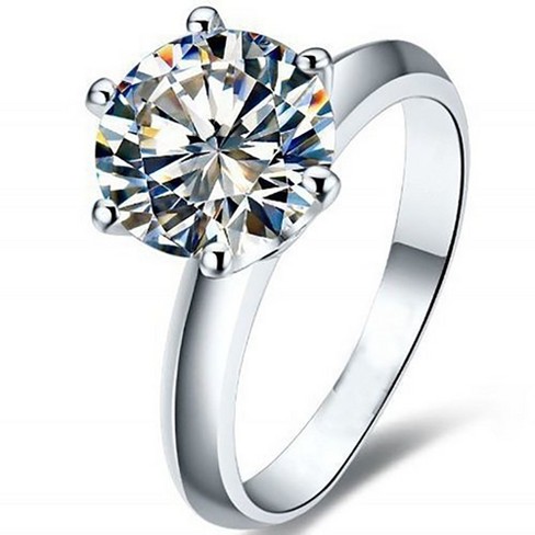 Solitaire Engagement Ring For Women 7mm Cubic Zirconia By Ginger Lyne Collection Target