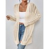 Womens Above Knee Cardigan Fall Sweater Open Front Ribbed Long Sleeve Lightweight Sweater Longline Cardigan - 4 of 4
