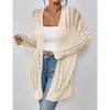 Womens Above Knee Cardigan Fall Sweater Open Front Ribbed Long Sleeve Lightweight Sweater Longline Cardigan - image 4 of 4