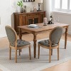 PU Leather French Tufted Armless Dining Chairs Set of 2 with Nailhead Trim and Wood Frame for Dining Room-Baofuwish - 2 of 4