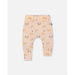 Deux par Deux Girl Organic Cotton Evolutive Pant Peach with Pears Print - 1 of 3