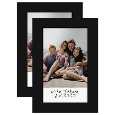 Americanflat 2x3 Picture Frame - Set of 2 - Use as 2x3 Frame for Instant Photos - Black Mini Picture Frames with Polished Crystal-Clear Glass