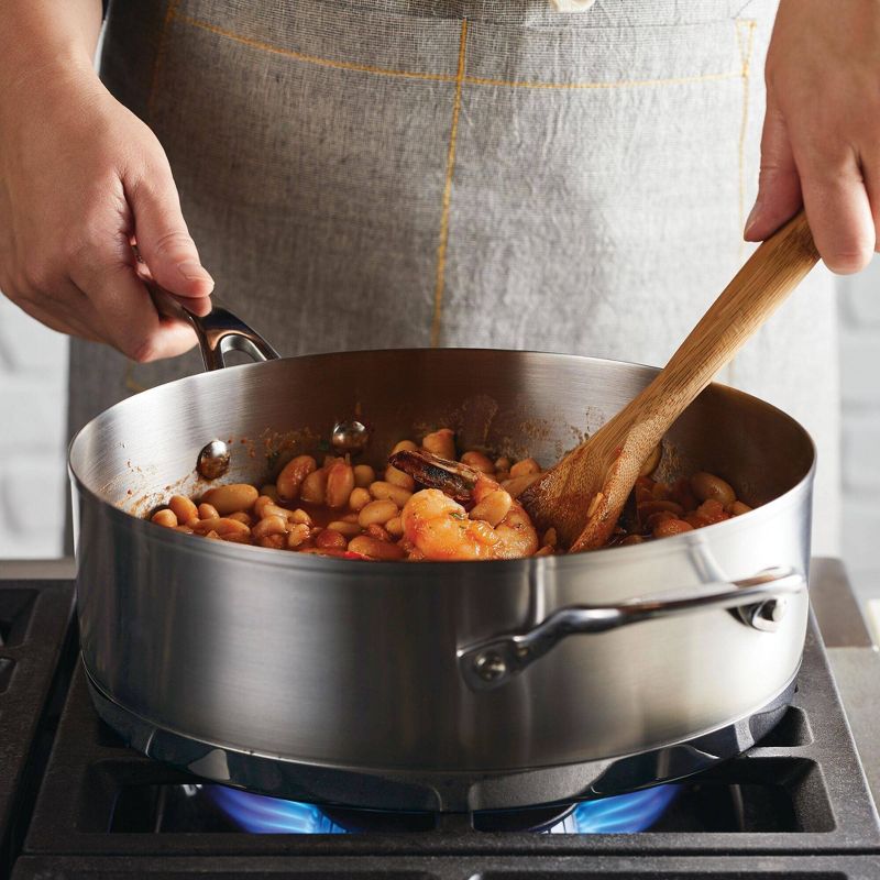KitchenAid Stainless Steel 3-Ply Base 4.5qt Covered Deep Saute Pan with Helper Handle, 5 of 8
