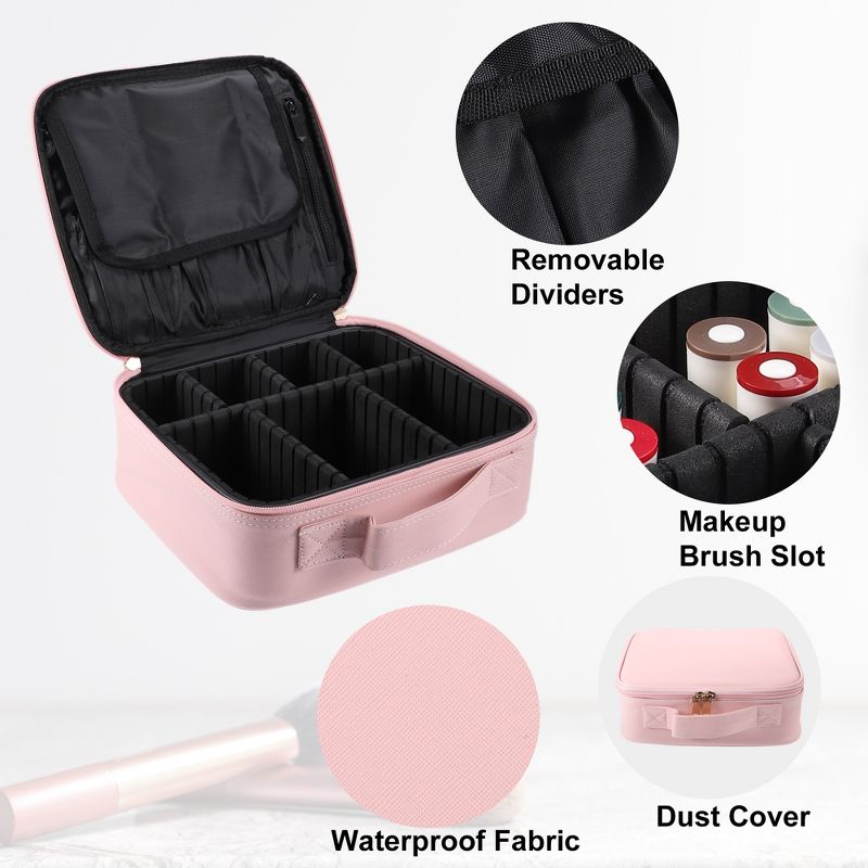 Unique Bargains Makeup Bag Organizer with Adjustable Removable Dividers for Cosmetics Makeup Brushes 1Pcs, 2 of 7