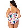 Women's Plus Size Watercolor Paisley V-Wire One Piece Swimsuit - 2 of 4