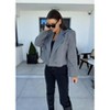 Coolmee Women's Cropped Blazers Business Casual Open Front Long Sleeve Suit Jacket Trendy Work Office Blazer - 3 of 4