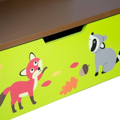 Enchanted Woodland Whimsical Kids' Wooden Bookshelf with Storage